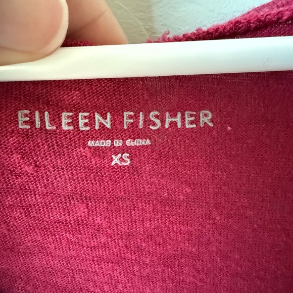 Eileen Fisher Magenta Short Sleeve Top - Picture 3 of 5